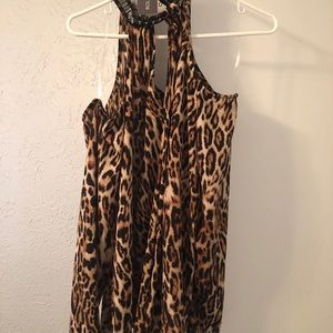Leopard off the shoulder blouse